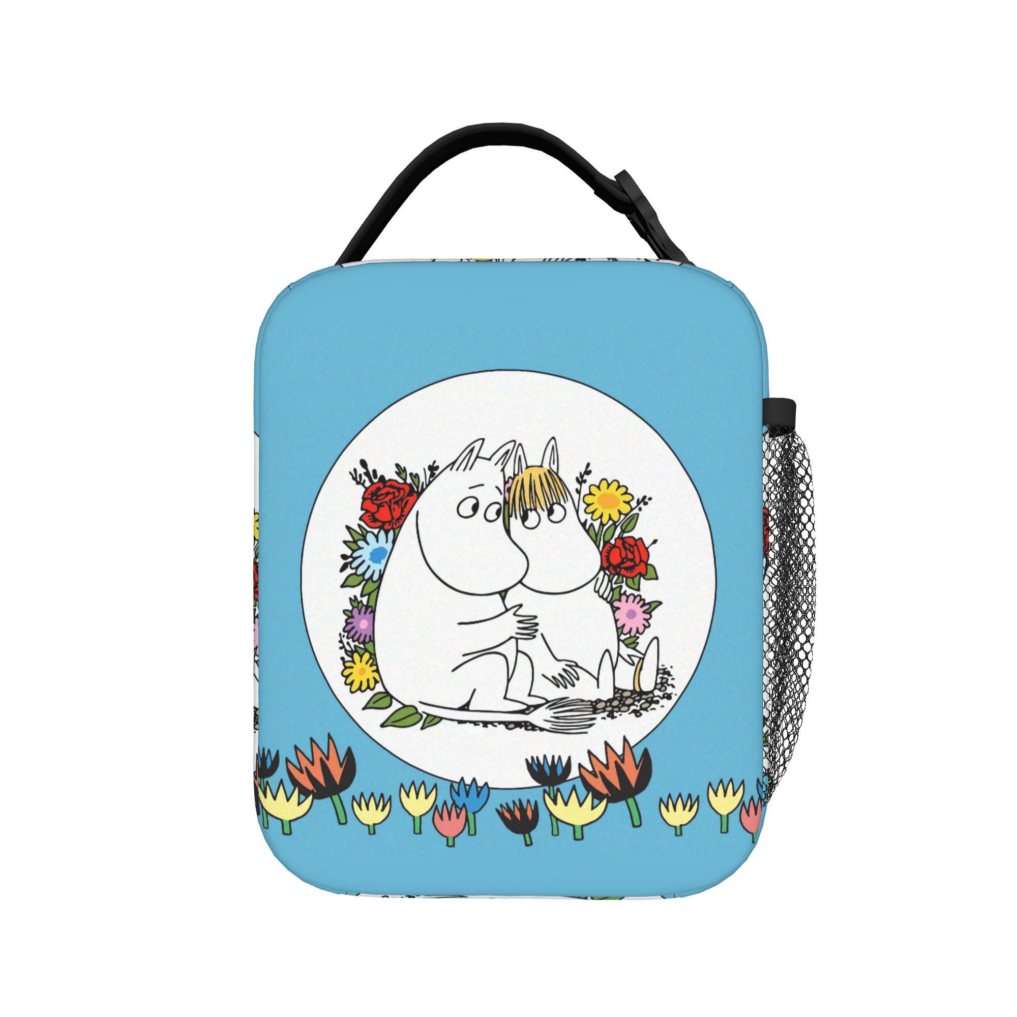 MOOMINS Geïnspireerde Geïsoleerde Lunchtassen Draagbare Herbruikbare Thermische Tas Tote Lunchbox Kantoor Buiten Mannen Vrouwen One Size blue