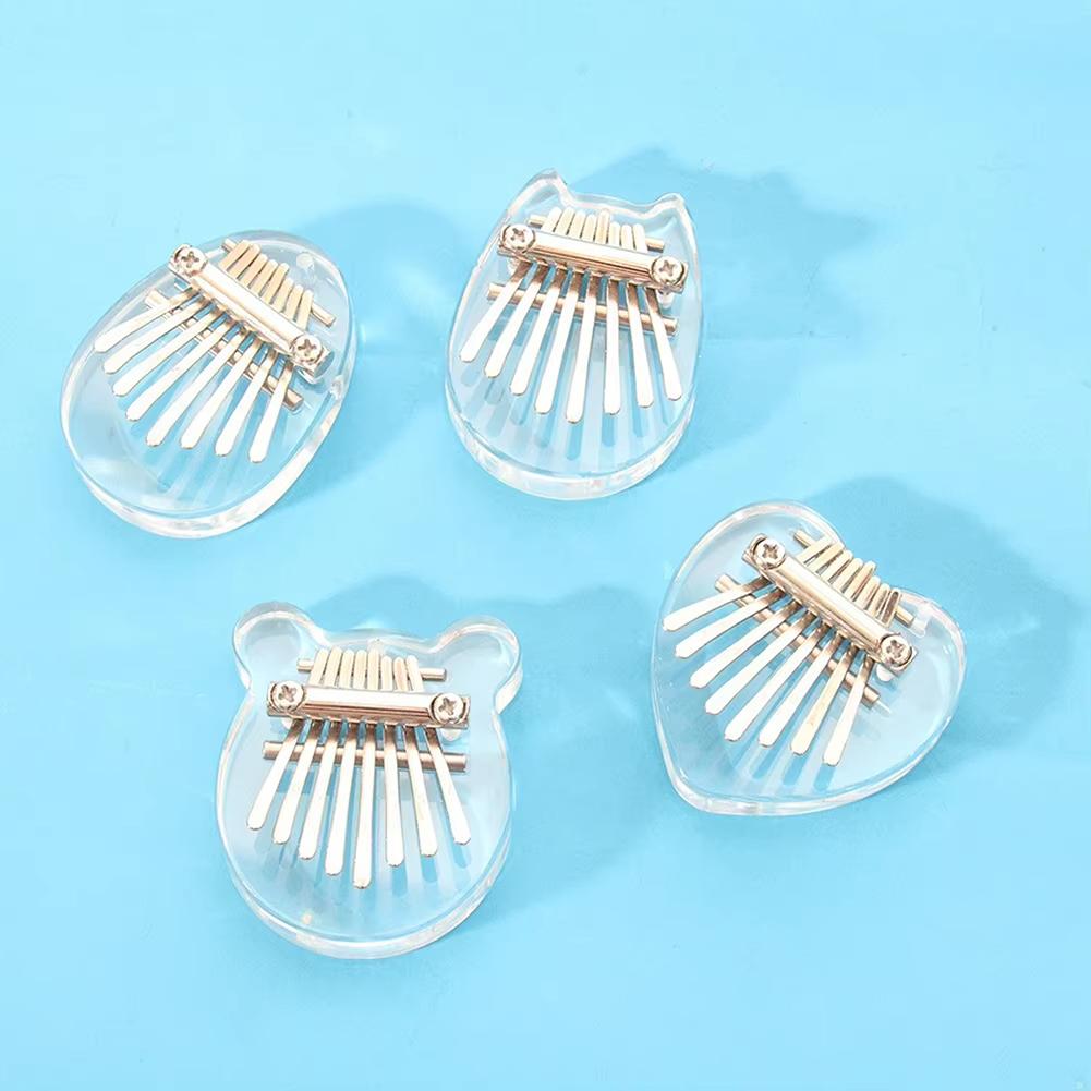 Mini 8-Tone Clear Acrylic Finger Piano, Compact Lightweight for Beginners Kids Adults Christmas Music Presents