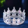 Tiaras y Coronas Redondas de Cristal Barroco Diadema con Pedrería Corona de Baile Corona Accesorios para el Cabello de Boda Joyería Corona