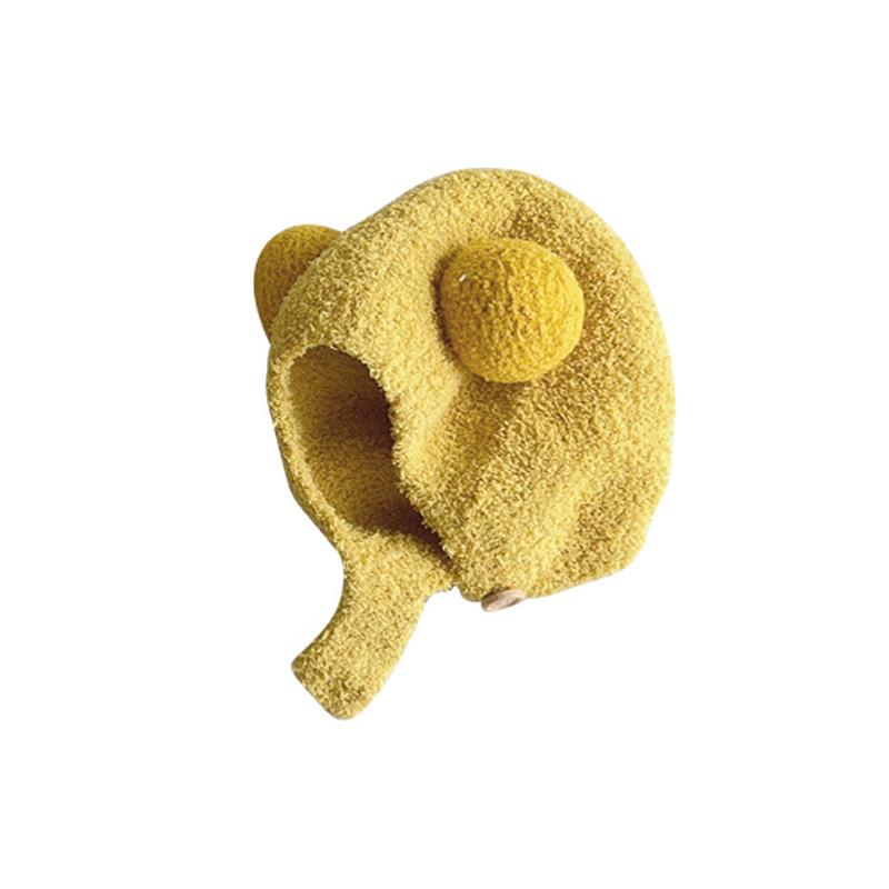 

Детская зимняя шапка с помпоном, флисовая теплая шапочка для новорожденных, милая шапочка для малышей, аксессуары для маленьких мальчиков и девочек, детские шапки, От 3 до 24 месяцев 40-48cm жёлтый