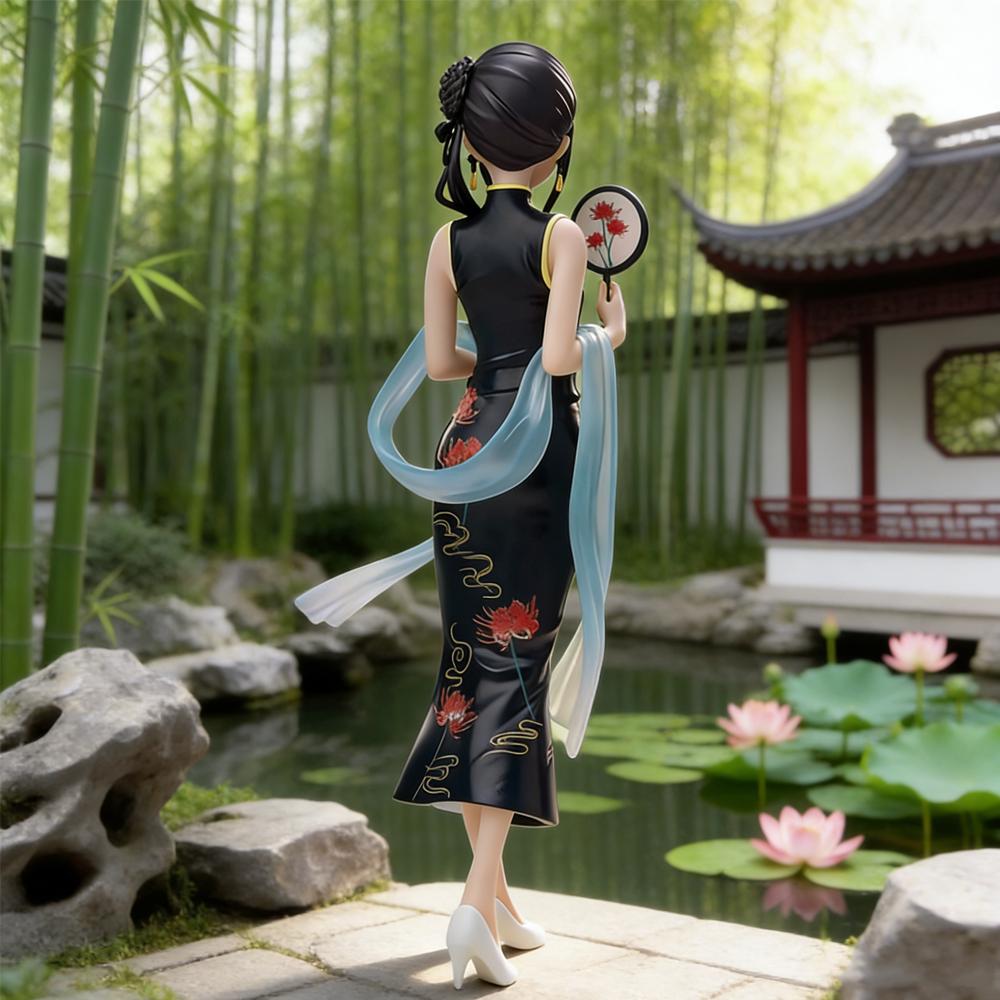 1pc Classic Cheongsam Girl Figure — Atmospheric Desktop & Car Decor Collectible Statue, Must-Have Gift for Birthdays & Festivals