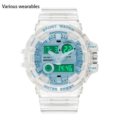New Waterproof Trendy Fashionable Multifunctional Luminous Student Electronic Transparent Watch Strap for Sports