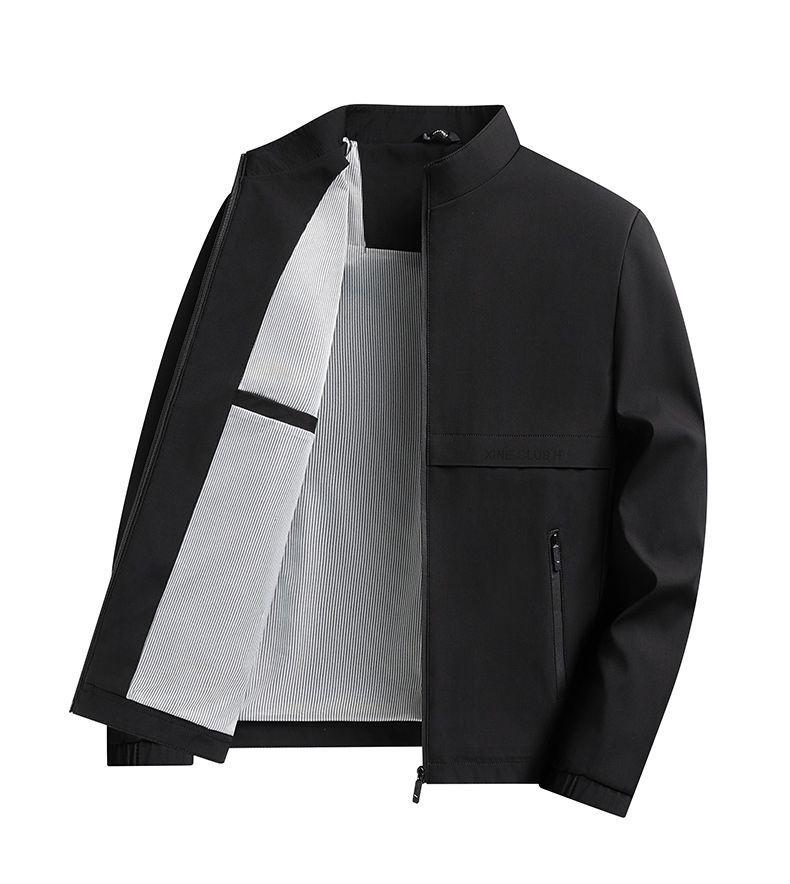 Spring Men's Stand-up Collar Jacket: Business Casual, Versatile, Middle-aged Commuting Style.