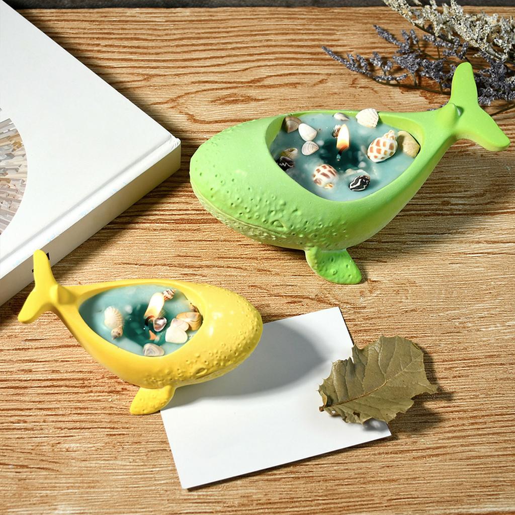 Multipurpose Sturdy Silicone Whale Candle Holder Mould Set Portable for Resin Plaster Craft Supplies Assorted Sizes