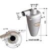 SN Brand Aluminum Alloy Cyclone Dust Collector, 32mm Caliber, 3L Dust Bin - Ideal for High Temp and High Pressure Dust Removal.