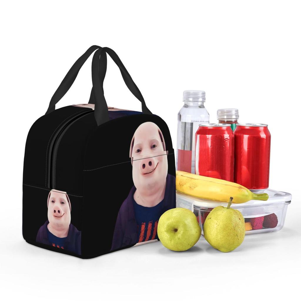 John Pork Smiling Insulated Lunch Bag for Kids School Cooler Thermal Food Box Tote Leakproof Lunch Boxes Container