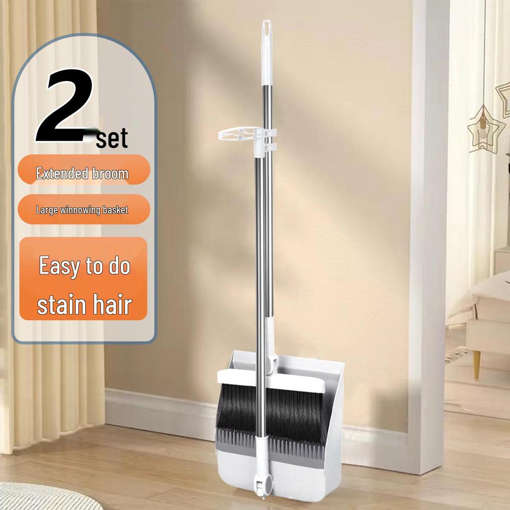 Magic Broom and Dustpan Set with Wiper and Hair Picker for Home Cleaning