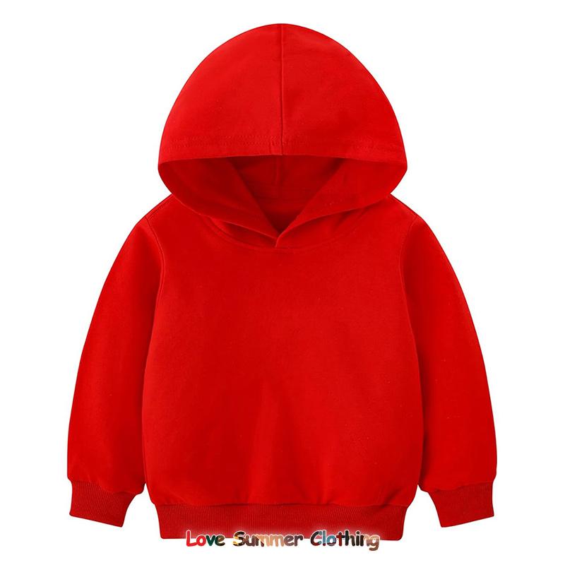 Herbst Neuheiten Einfarbig Kinder Hoodie Pullover Hoodie Regenbogenfarben Kinder Pullover Hoodie Alter 4-14 Atmungsaktives Polyester Mädchenbekleidung Langarm