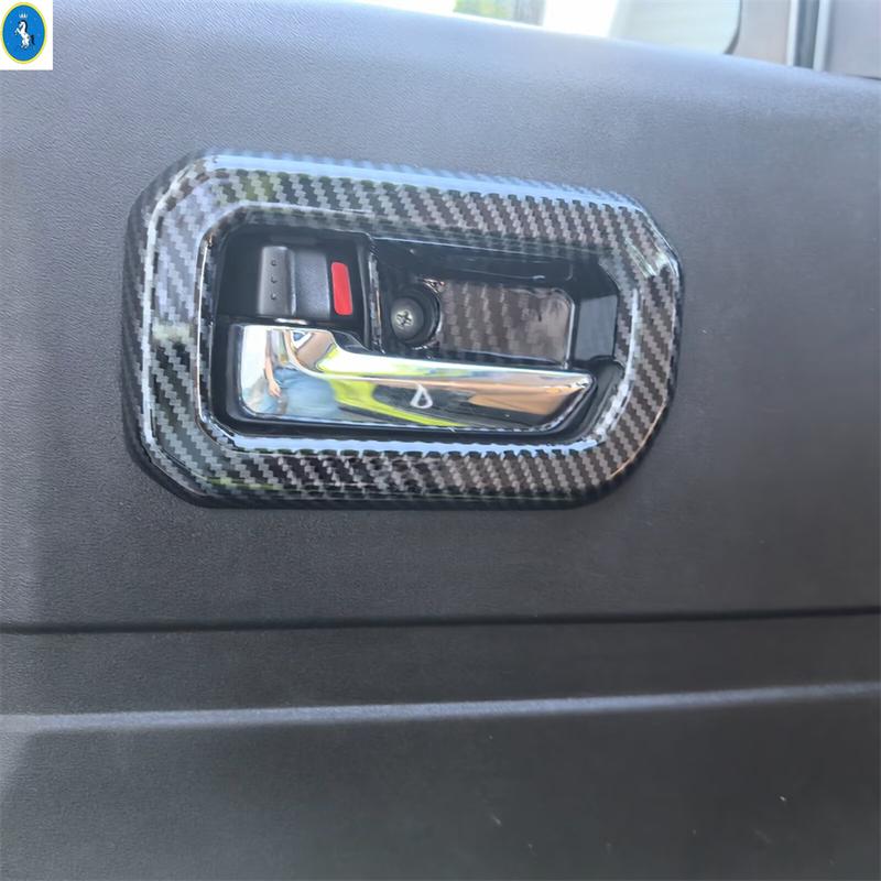 Carbon Fiber Look Inner Car Door Pull Doorknob Handle Hand-clasping Bowl Cover Trim ABS Accessories For Suzuki Jimny - 2025