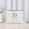 26 Letters Flowers Custom Printed Makeup Bag Bridesmaid Wedding Makeup Box Gift Organizer Travel Perfume Toilet Side Bag