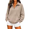 Women S Half Zip Polo Neck Loose Long Sleeve Pullover Sweatshirt