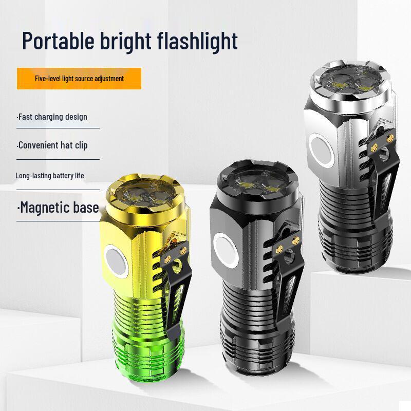 Three-Eyed Little Monster: Super Bright, Long-Lasting Multifunctional Flashlight with Magnet, Rechargeable and Explosion-Proof for Emergencies