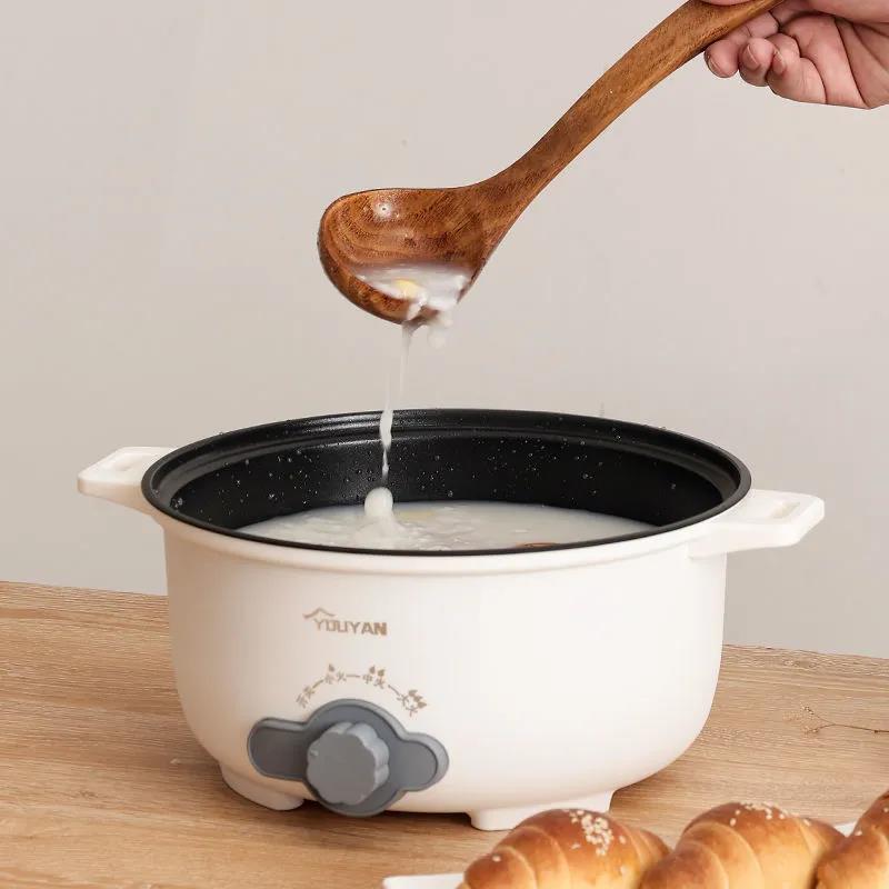 1000W nerezový elektrický ohřívací hrnec Wok nepřilnavý hrnec na kaši s napařovačem pro rodinu 26 cm