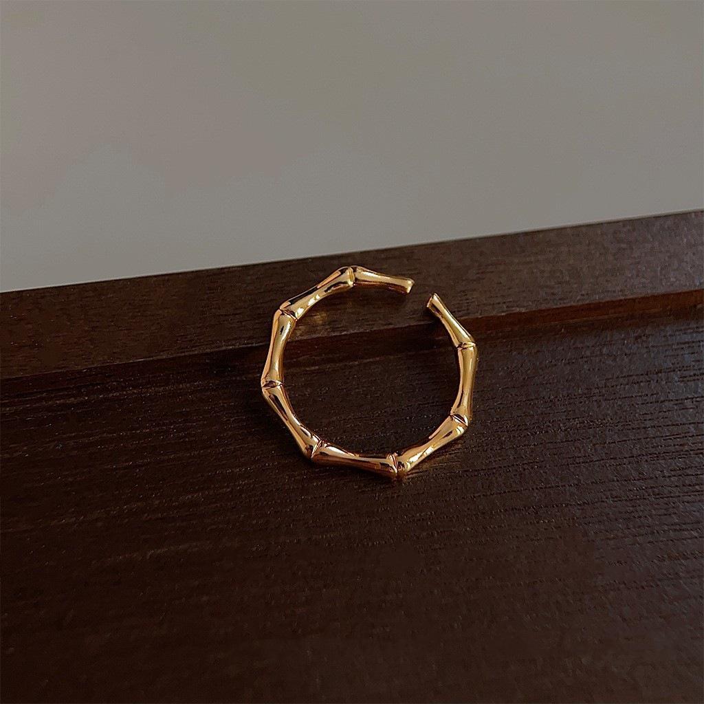 Bamboo Design Openable Women's Ring - Versatile & Fashionable Index Finger Ring in Fresh Ins Style