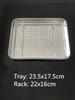 Baking tray With Wire Rack 304 Stainless Steel cake Baking BBQ Pan Tray plate Oven brownie Rack Cooking Roasting Grilling Tool