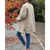 2025 Autumn Winter New Women's Lapel Solid Color Casual Bowknot Wool Blend Coat for Europe America