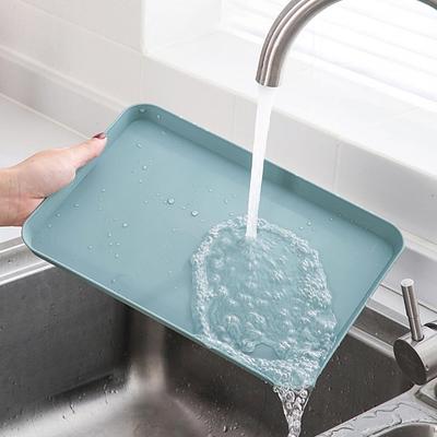 Accesorii pentru Bucătărie Tavă de depozitare din plastic pentru deserturi cu fructe, simplu dreptunghiulară