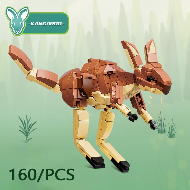 MOC Puzzle Zvířecí Stavební Kostky Včela Tygr Lev Žirafa Žába Krokodýli Liška Pták Divoké Prase Hmyz Mini DIY Cihlová Hračka Dárek F029