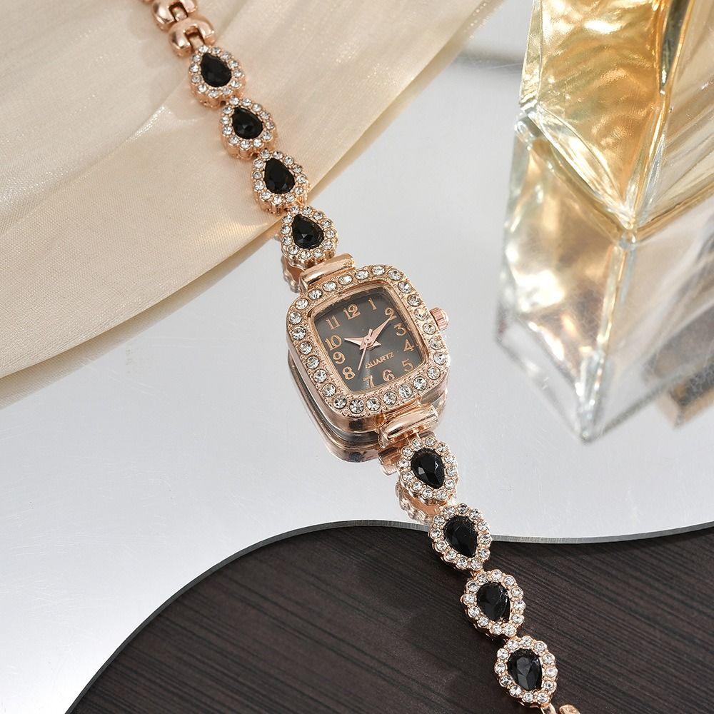 with Adjustable Bracelet Quartz Watches Diamond Studded Watch Strap Women Wristwatch  Women Girl