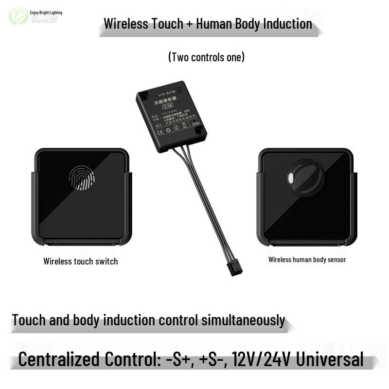 12V/24V Rechargeable Wireless Touch & Motion Sensor LED Strip Light for Cabinets