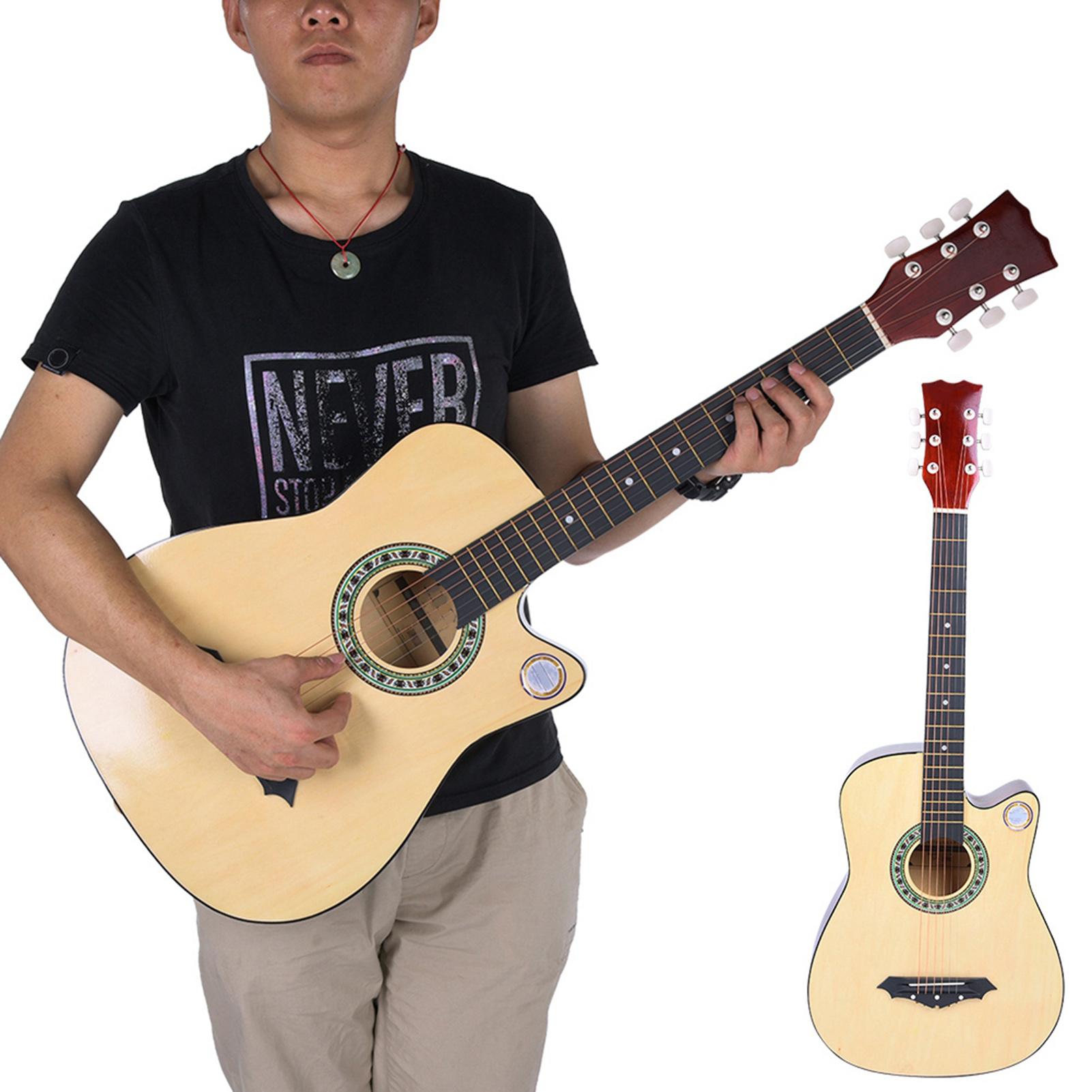 

38in Acoustic Guitar Musical Instrument Set with Tuner Capo for Beginner