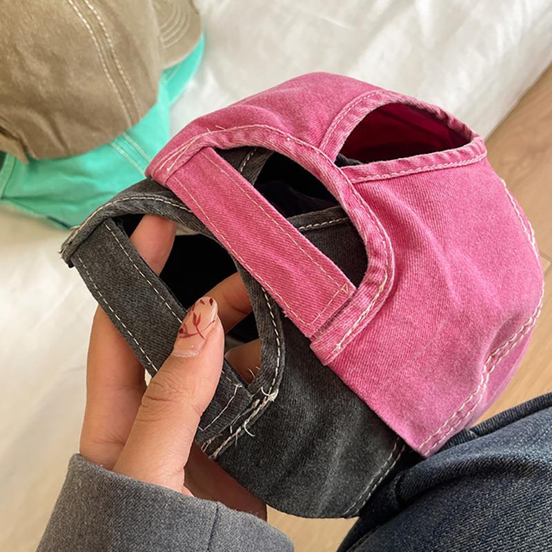 Daszek Słońce Ulica Miejski Styl Kolor Gładki Jednolity Outdoor Czapka Daszkowa Snapback Regulowana Bawełna Y2K Dziewczyna KFashion Koreański Kapelusz Baseballowy Otwory Gwiazda Kobiety