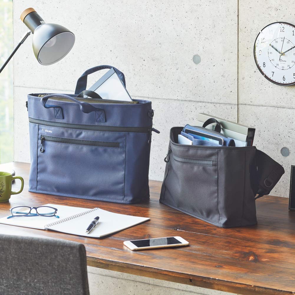 LIHIT LAB CORDURA Mobile Office Self-Standing Bag, Black A7760-24