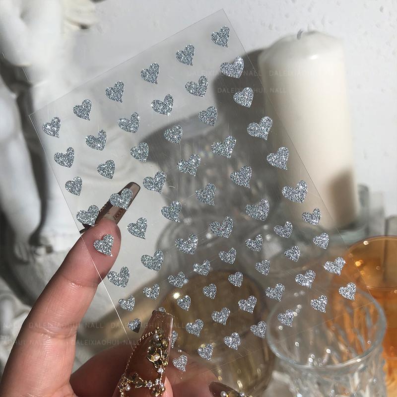 1PCS Black White Butterfly Laser Nail Stickers Nail Art Decoration Abstract Lines Bronzing Flowers Stickers For Nails