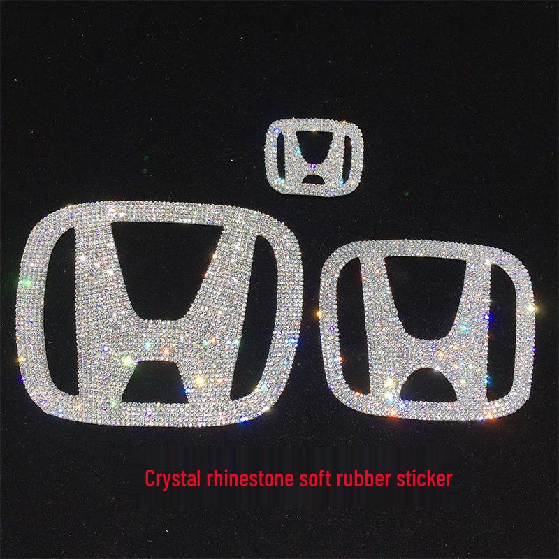 Honda Car Logo Crystal Rhinestone Sticker for Civic, Accord, Fit, XRV, Vezel, CRV, Jade.