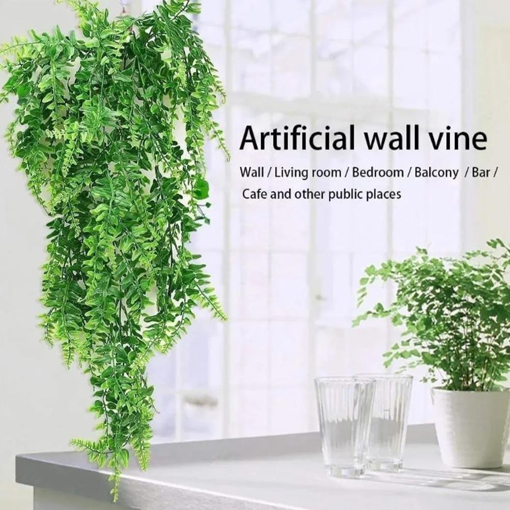 2pcs 29.92in Fake Hanging Plant Green Wall Hanging Plant Decor Artificial Greenery Balcony