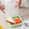 1 Green Transparent Silicone Sandwich Toast Lunch Box, Portable Outdoor Bread Storage Box, Lunch Box for Students and Office Workers