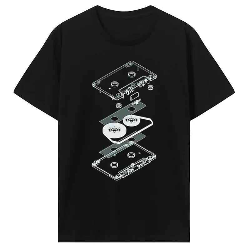 80s Vintage Cassette Rock Dj Music Street Fashion Casual Trend Harajuku Summer Unisex Unisex Universal Shortsleeved Tshirt