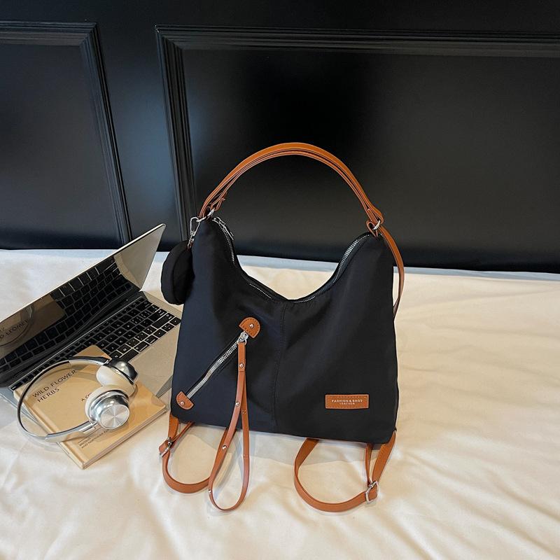 

New trendy fashion backpack tote bag women s simple large-capacity shoulder bag Korean casual commuter messenger bag чёрный