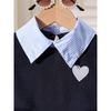 Herbst Baby- und Kleinkind Umlegekragen Hemd Patchwork Top + Denim Schlaghose Zweiteiler