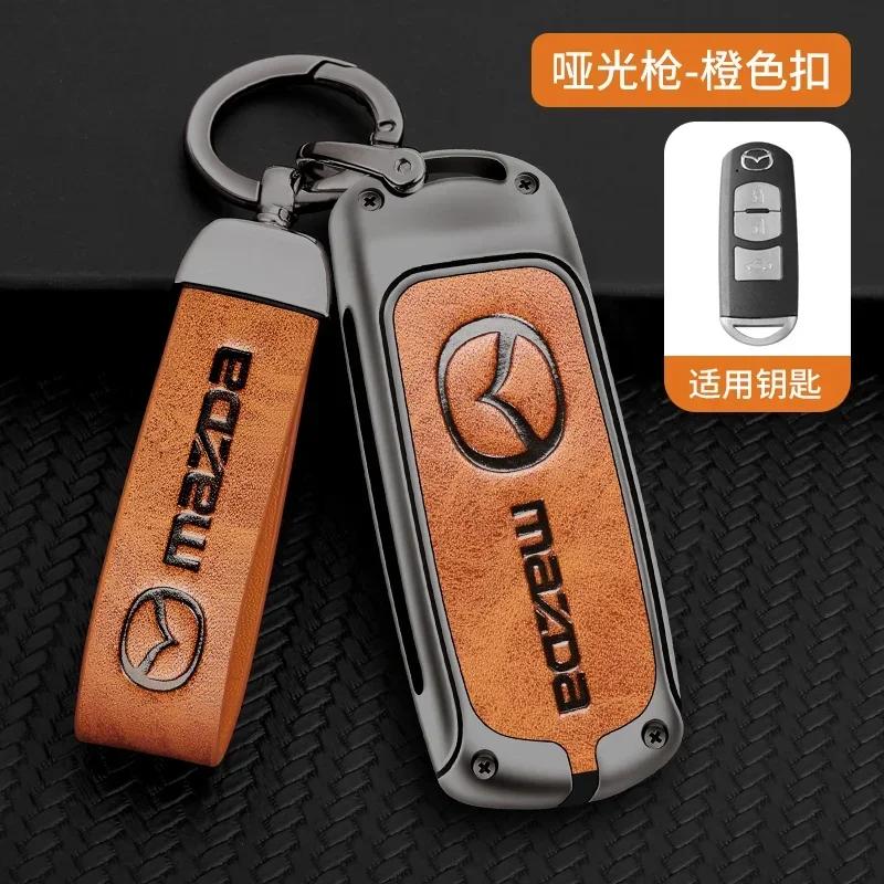 2025 Hot Metal&Leather Car Key Case Cover Bag Protector For Mazda 2 3 6 BL BM GJ Axela Atenza Demio CX-5 CX5 CX-3 CX-7 CX8 CX-9