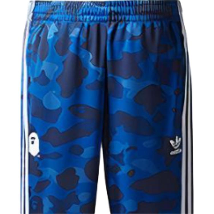 Bape Adidas Adicolor Camo Stripe Cuff Track Pants Collaboration Men Bottoms Blue BAPE-FW18-007