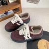 BE-6790 Lammwolle Plateau Samt Board Schuhe Damen Board Schuhe 2024 neue Winter warme Baumwollschuhe Deutsche Trainingsschuhe