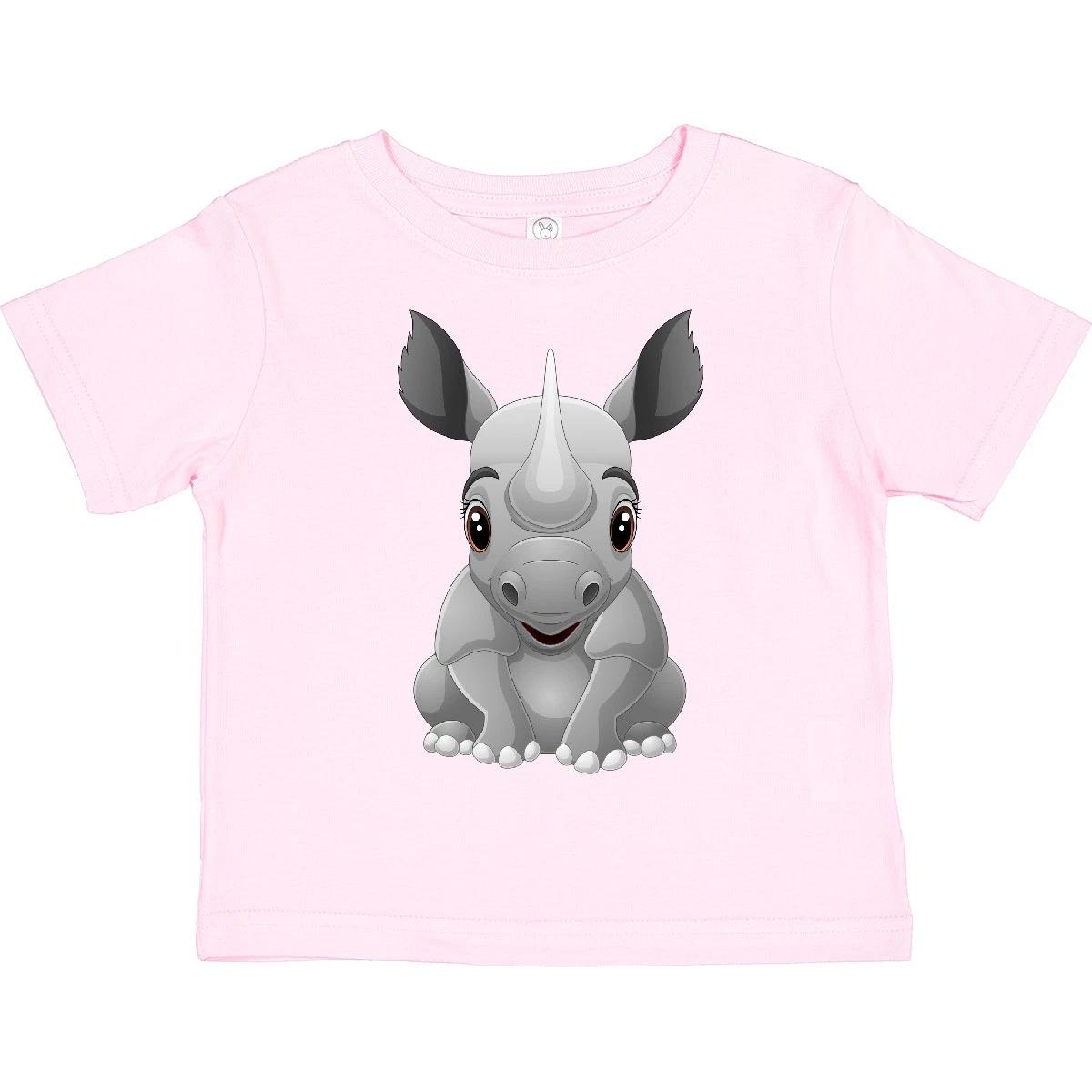 Inktastic Cute Baby Rhino Cartoon Illustration Toddler T-Shirt Safari Zoo Child 150