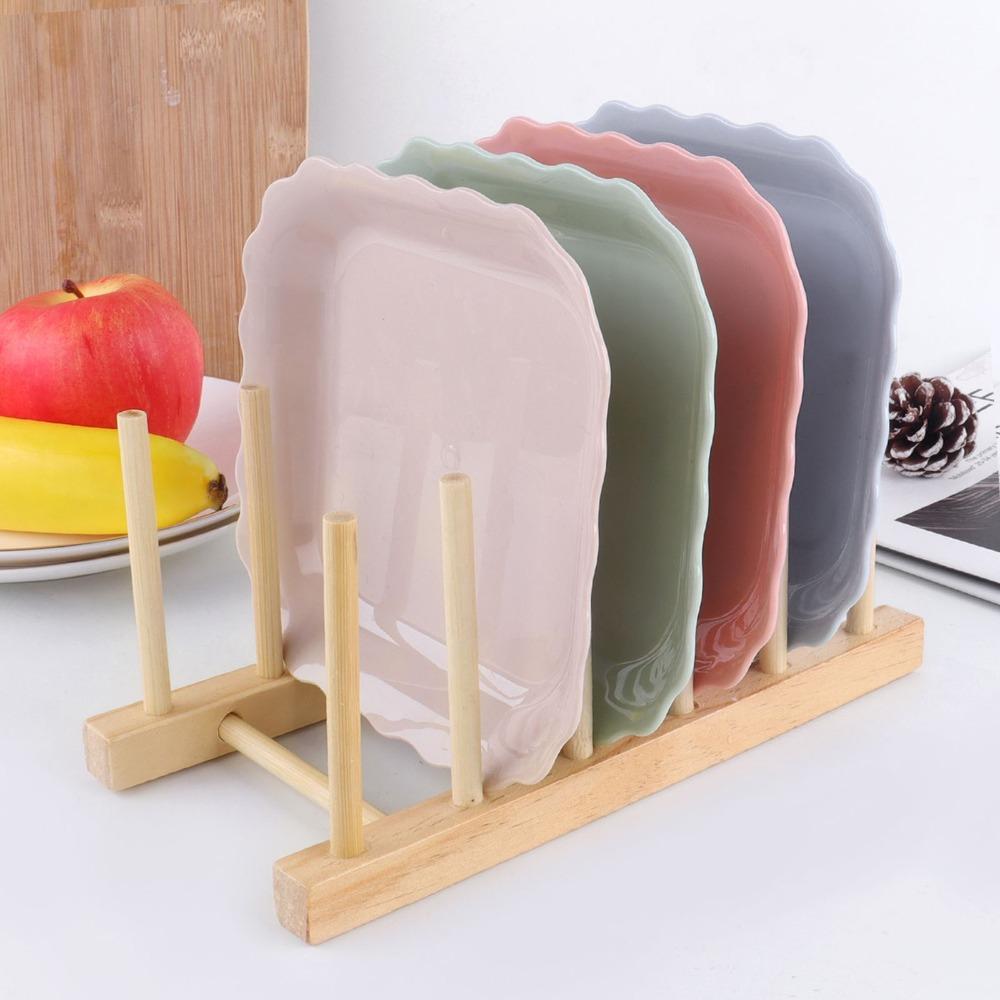 Kitchen Organizer Durable Drying Pot Lid Holder Dish Drain Rack Cups Shelf Book Display Stand