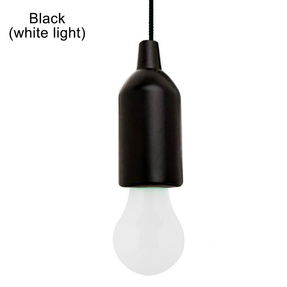 Portable Camping Lamp Battery Emergency Lamps LED Retro Outdoor Tent Pull Cord Night Light BBQ Party Flashlight (White Light)