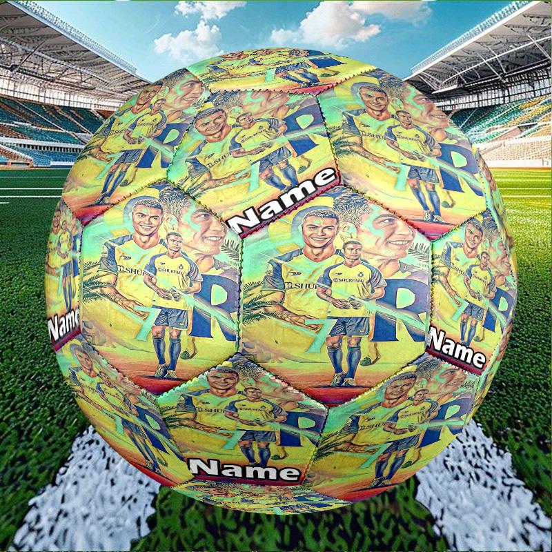Custom Name Personalized Cristiano Ronaldo-A Print Size 5 Soccer Ball Training & Match Football, for Team, Kicking, Gift for Football Enthusiasts