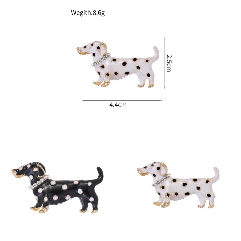 Tier-Anstecknadel aus Zinklegierung mit Tupfen-Hunde-Design für Mädchen und Frauen
