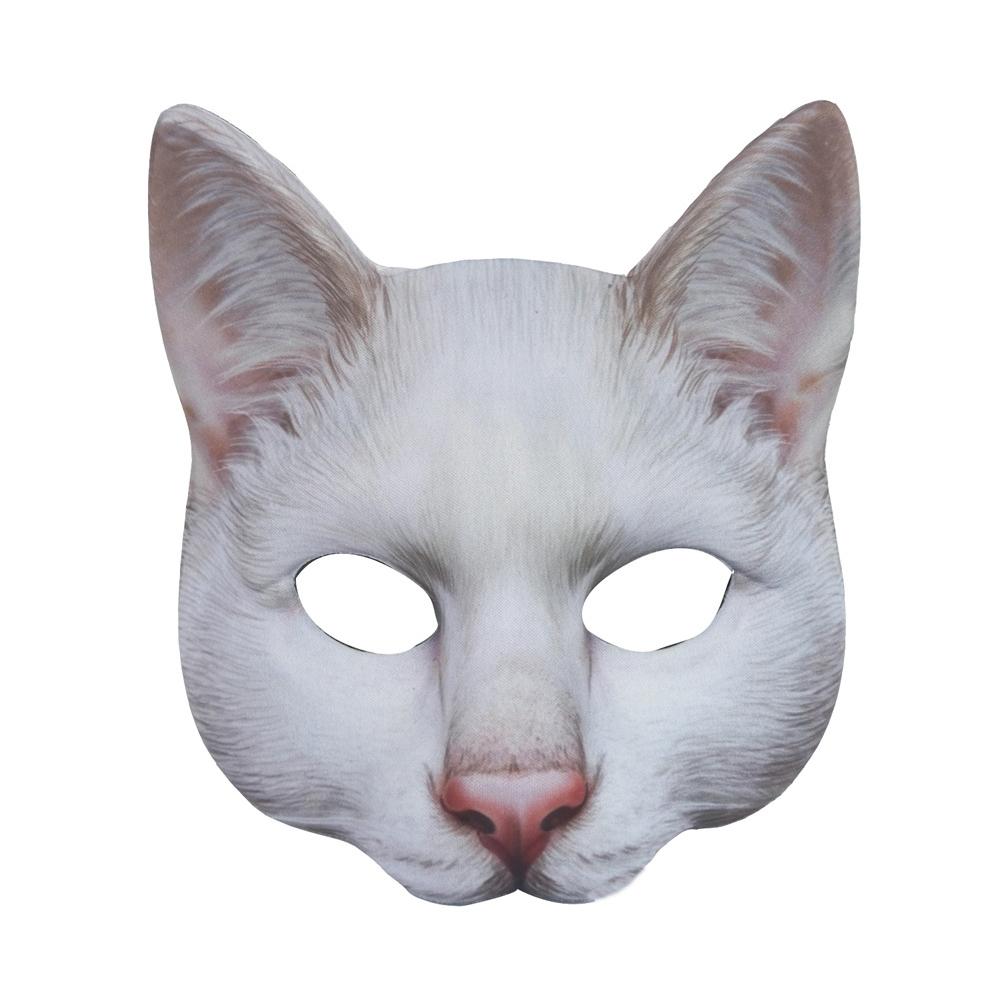 3pcs Realistic Cat Masks for Halloween Christmas Easter Party Party Accessory