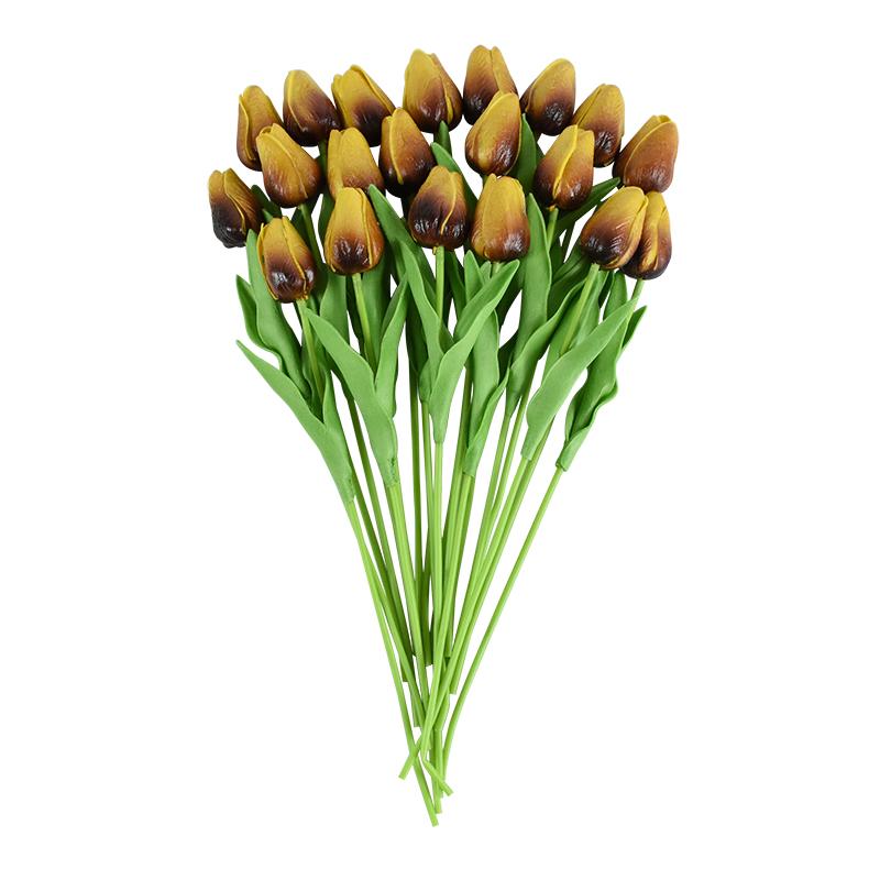 10 Heads Luxury Artificial Tulips Flowers White Real Touch Bouquet Foam Fake Flower Wedding Home Living Room Christmas Decoratio