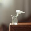 Mini Glass Flower Decoration Hand Blown Faux Crystal Plants Small Flower Vase Ornament for Mother's Day Birthday Gifts