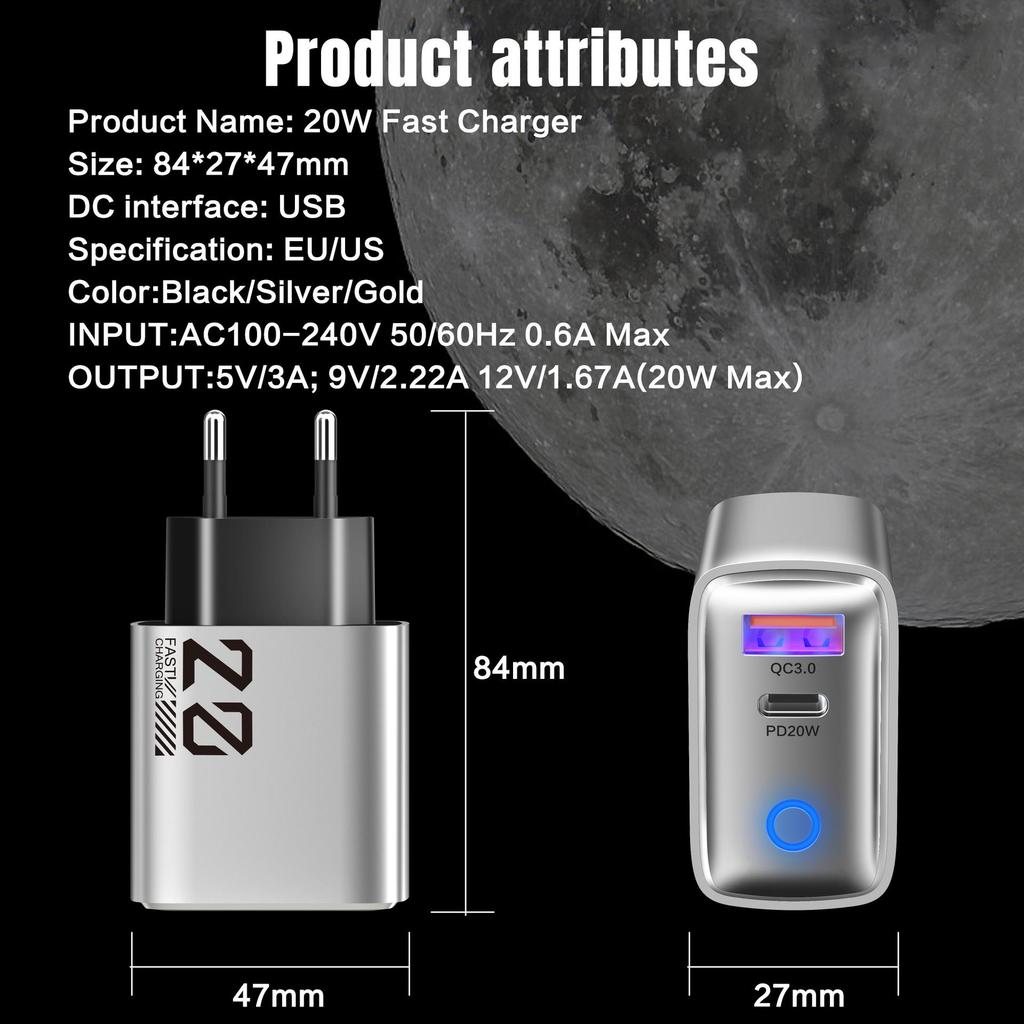 Încărcător USB 20W pentru telefoane mobile PD Încărcare Rapidă QC3.0 Pentru iPhone 15 pro max Huawei Samsung Xiaomi Telefon Mobil Încărcător cu Încărcare Rapidă