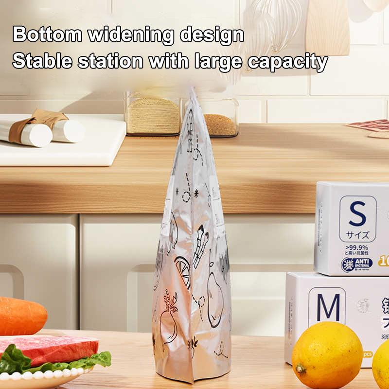 10 Pcs/Bag Leakproof Freezer Safe Kitchen Fresh Bag Large Capacity Aluminum Foil Food Bag Fresh-Keeping Reusable Zip Lock Bag