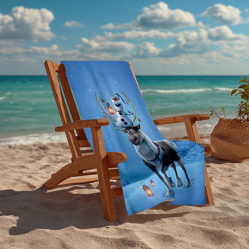 Ultra-Soft Beach Towel with Elsa Theme,Ideal for Pool - Camping, Diving - Perfect Travel Essential, Vibrant Beach Towel.