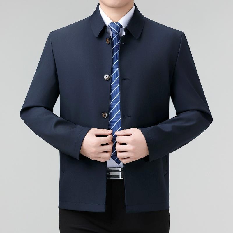 

Новая мужская куртка Весенне-осенняя куртка Для среднего возраста Высококачественная Деловая Повседневная куртка Папа Лацкан Топ 210