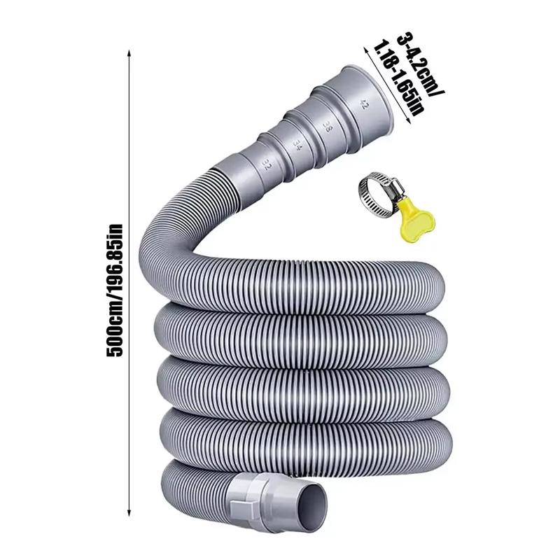 RV Sewer Hose Kit 3 4 5m Foldable Leakproof Pipe Adjustable Adapter Clamp Trailer Caravan Waste Drain Essential Accessory